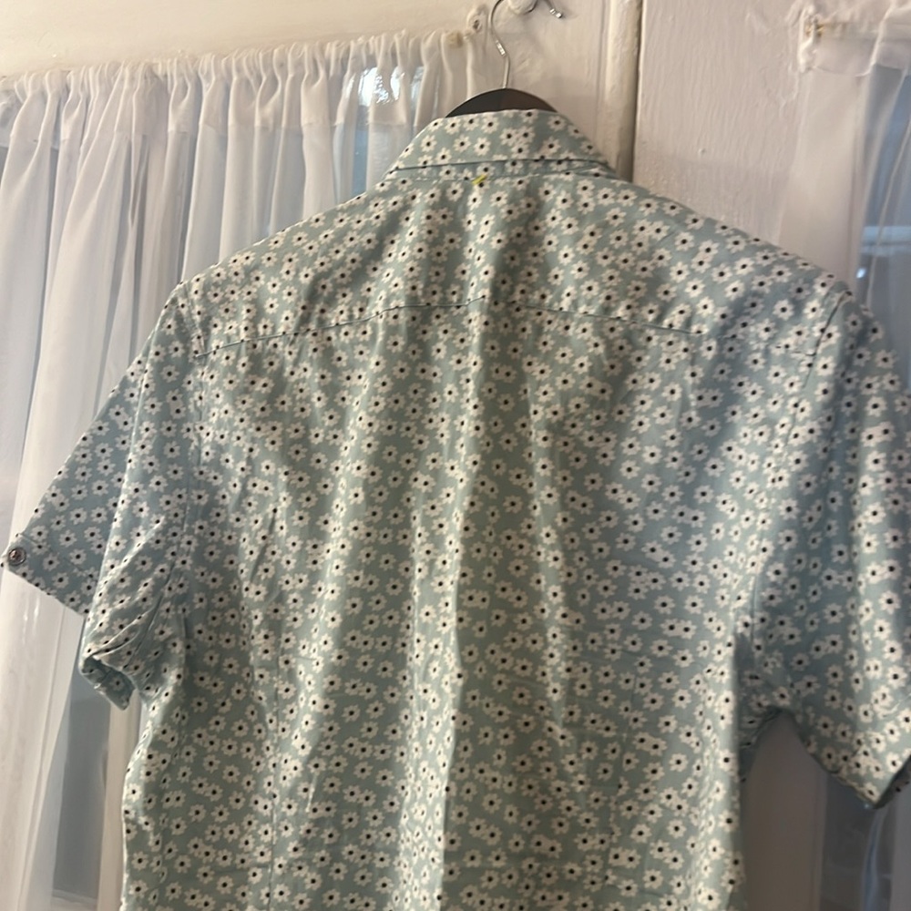 Ted Barker London Floral Geo Print Shirt Men’s Size 4 (Large) Blue - Picture 7 of 10